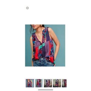 Maeve by Anthropologie floral ruffle multicolored blouse top women’s S